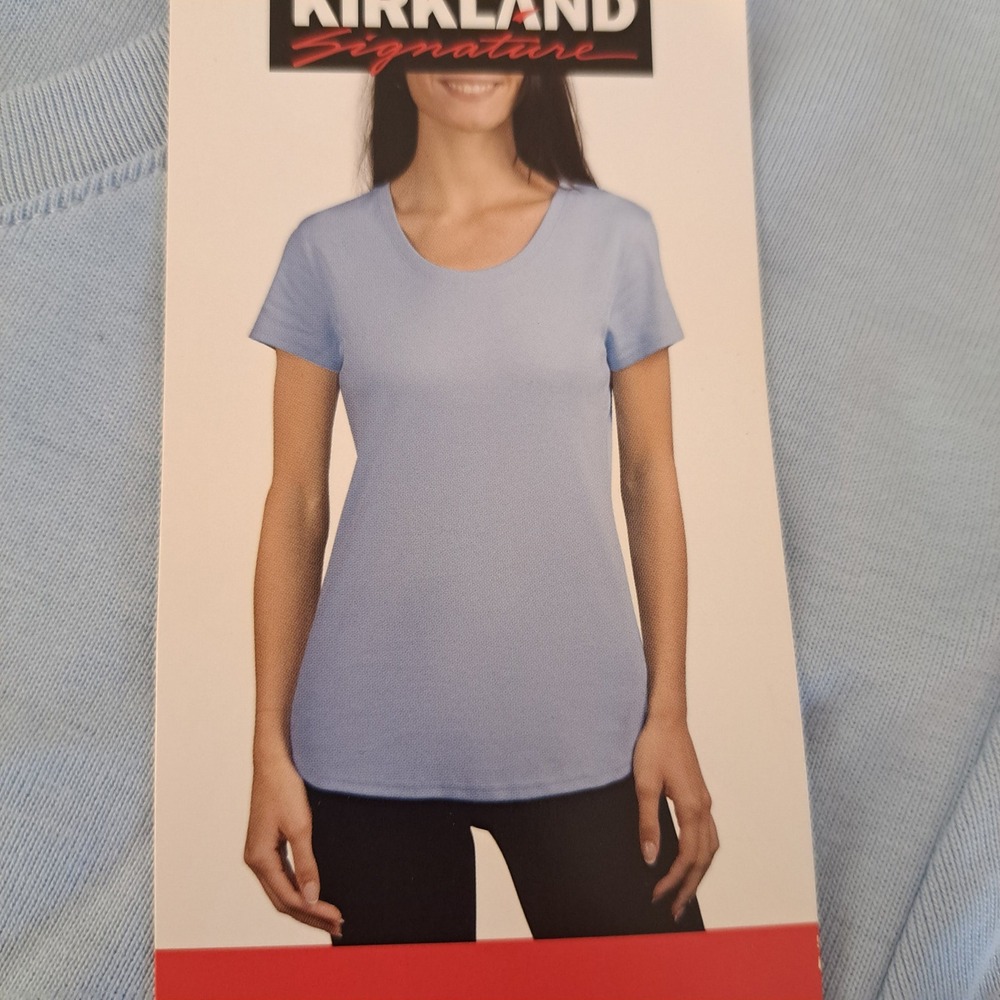 Kirkland Womens Tee M Blue NWT Pima Cotton Scoop Neck 1737-140